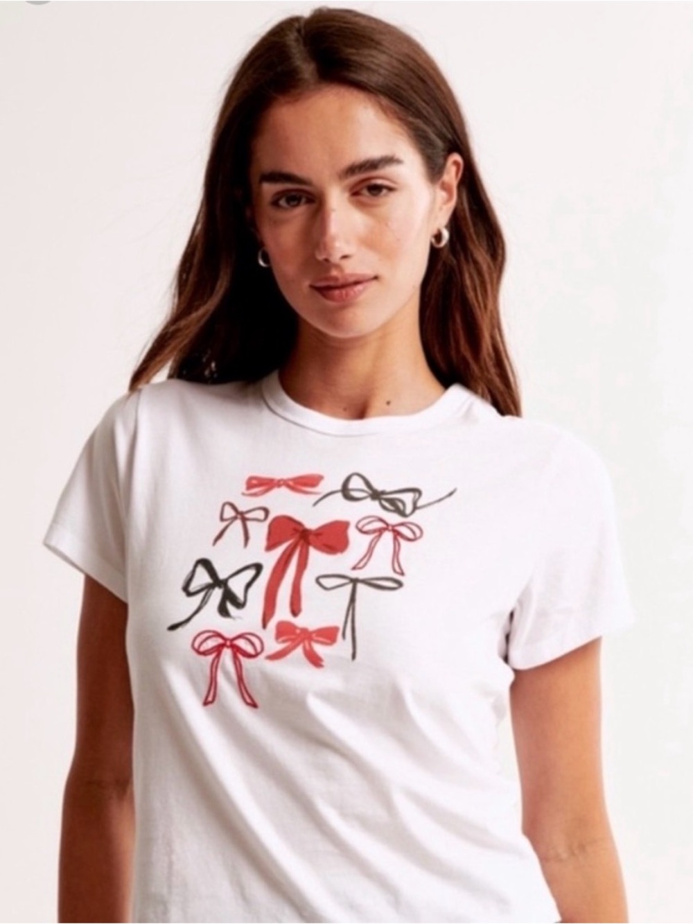 Abercrombie bow short-sleeve graphic skimming tee XS